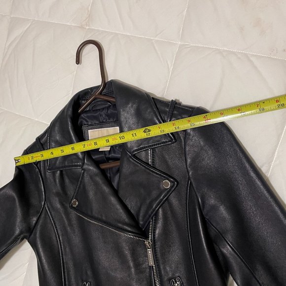 Michael Kors Black Leather Moto Jacket XS - Picture 13 of 16